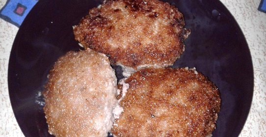 Котлеты с куриным и свиным фаршем