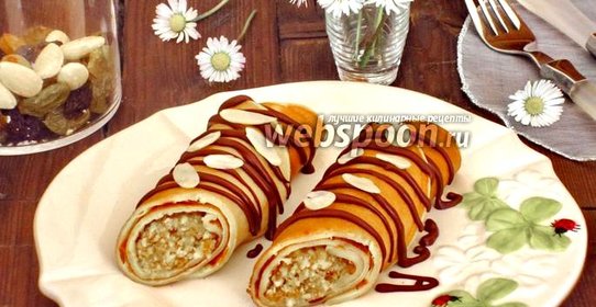 Блинчики на коньяке с ореховой начинкой