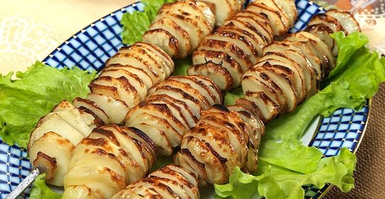 Картошка с салом на костре