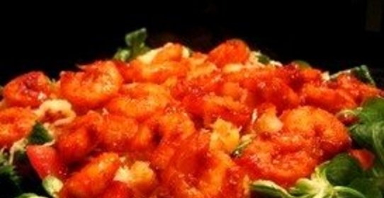 Салат с креветками (по мотивам салата Цезарь)