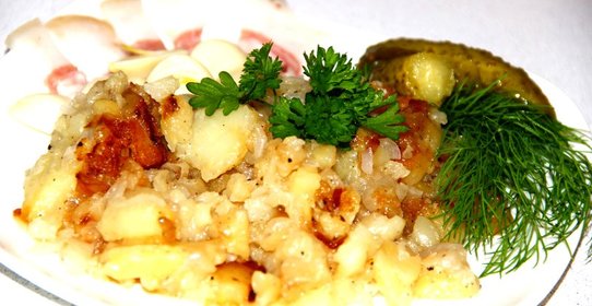 Картошка жареная на сале