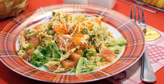 Салат «Вдохновение» с красной икрой