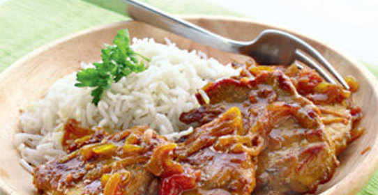 Свинина со сладким луком карри