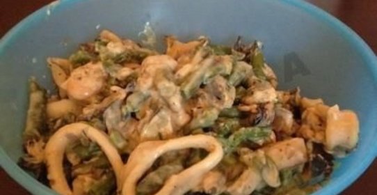 Спаржа с морепродуктами в мультиварке