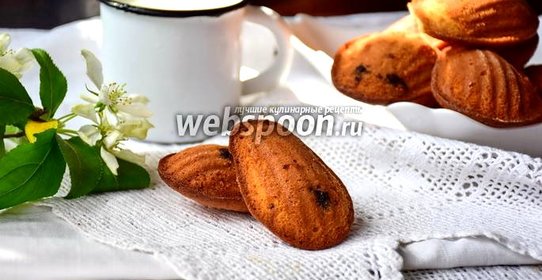 Печенье мадлен с чёрной смородиной