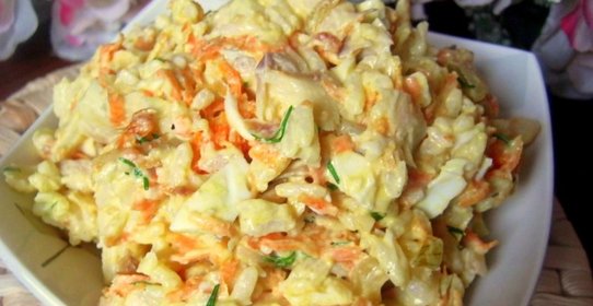 Теплый рыбный салат с рисом