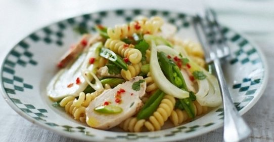 Макароны с курицей