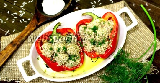 Болгарский перец, фаршированный кунжутными тефтелями