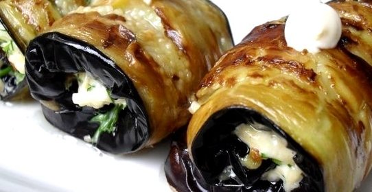 Рулеты из баклажанов с сыром