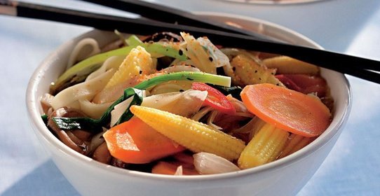 Лапша с имбирем и шичими