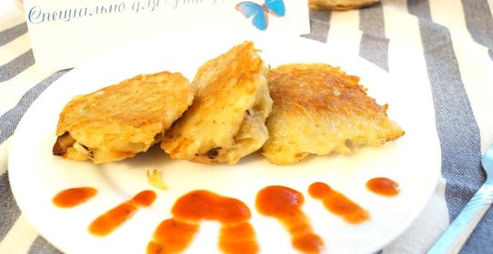 Картофельные драники с шампиньонами