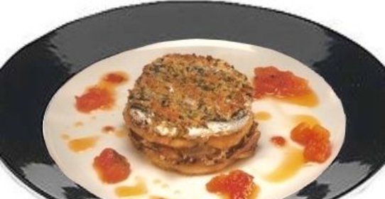 Тортино с анчоусами белыми грибами и картофелем