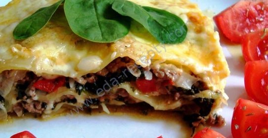 Лазанья со шпинатом и сыром