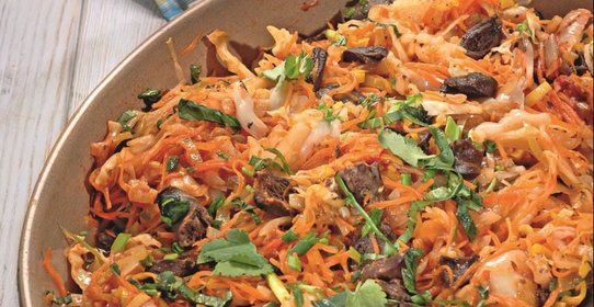 Солянка с куриными сердечками