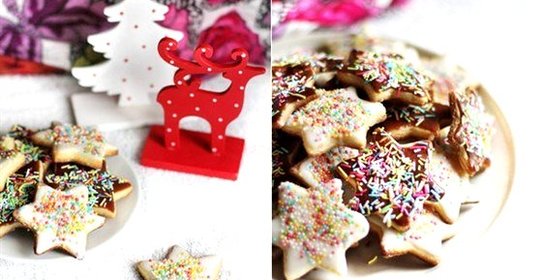 Новогоднее песочное печенье