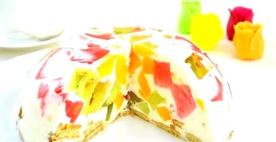 Торт мраморный с желатином