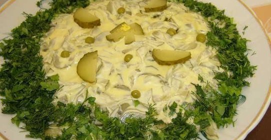 Салат курица соленые огурцы майонез