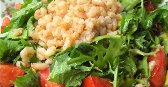 Салат с креветками по-французски