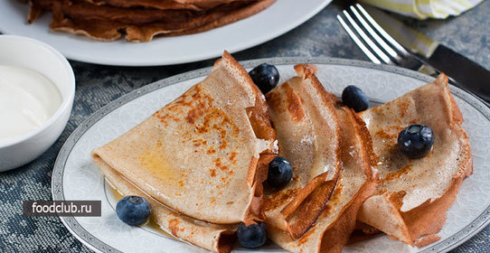 Тонкие блинчики с цельнозерновой мукой
