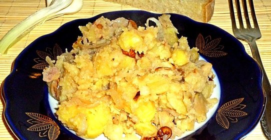 Постная картошка с грецкими орехами