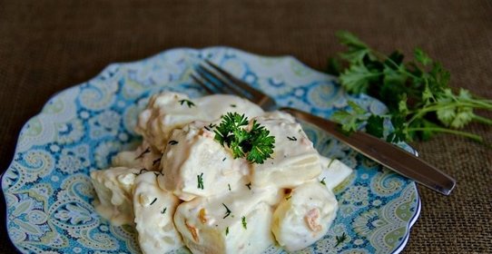 Картофель в соусе Альфредо