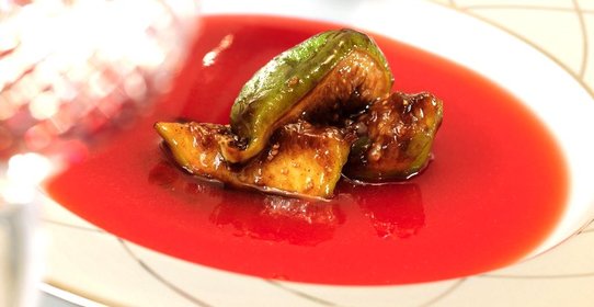 Кисель из клюквы с обжаренным инжиром