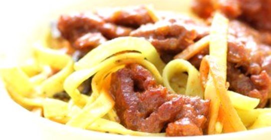 Жареная лапша со свининой (Tian Tian Chao Mian)