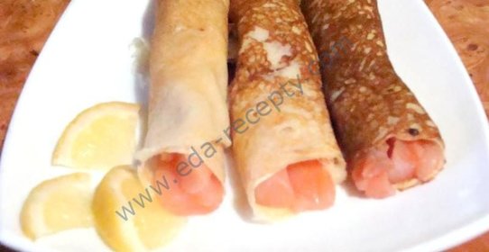 Блины с малосольной семгой