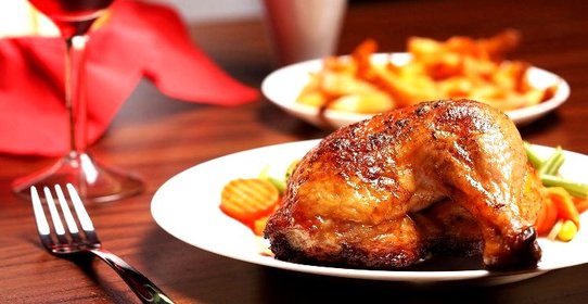 Вкусная жареная курица