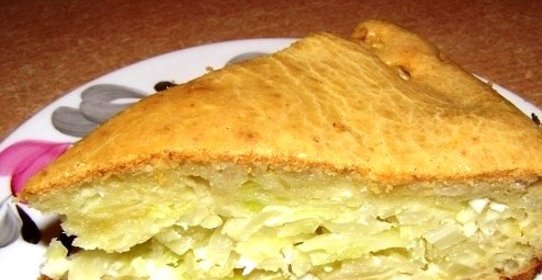 Шарлотка с капустой в духовке