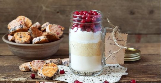 Клюквенное печенье в банке в подарок, Сделай сам!