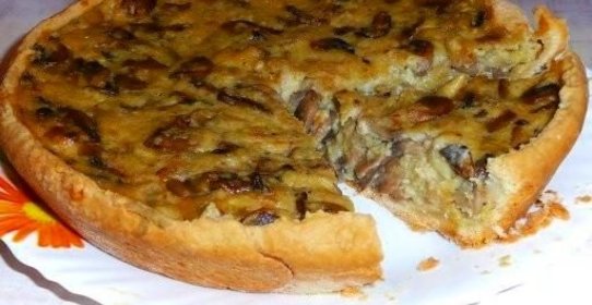 Постный грибной пирог с грибами
