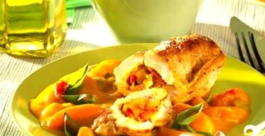 Фаршированная абрикосами курица Индус