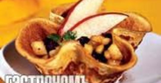 Тарталетки из блинчиков с яблочной начинкой