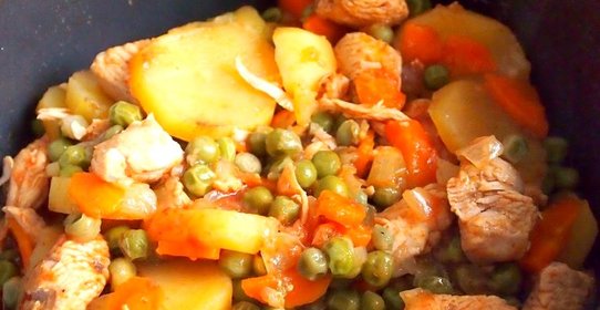 Тушеная индейка с картофелем