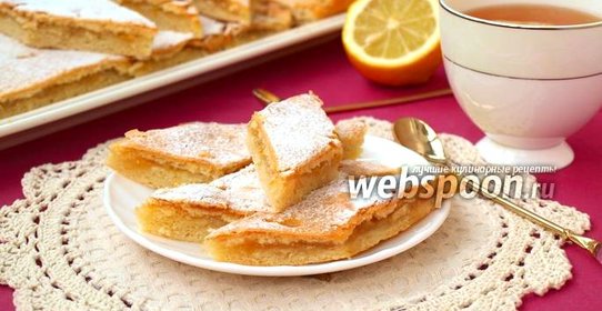 Лимонный пирог на песочно-дрожжевом тесте