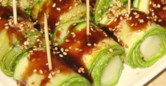 Рулетики из кабачков с моцареллой