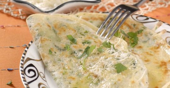 Блинчики с зеленым луком