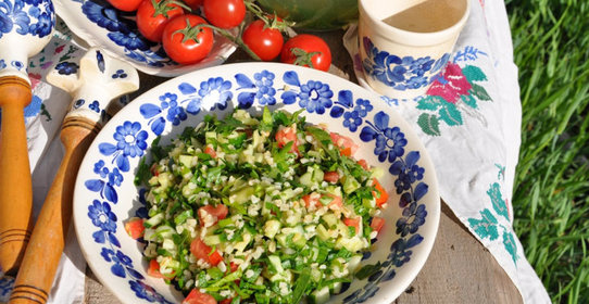 Зеленый салат с булгуром