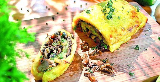 Постный картофельный рулет