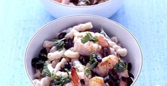 Паста с креветками по-гречески