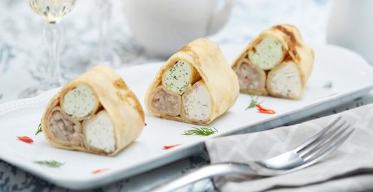 Многослойные блинные трубочки