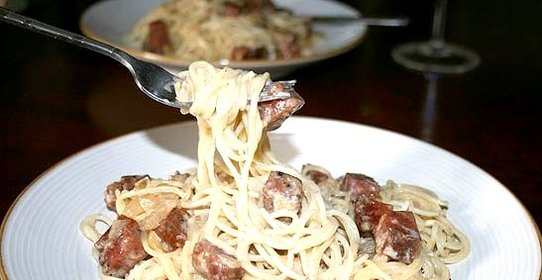 Паста с колбасой