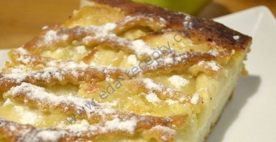 Яблочный пирог с творогом