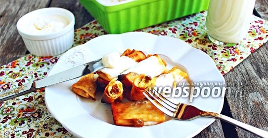 Блинчики с творогом, запечённые в духовке