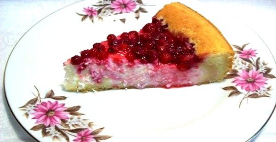 Бисквит с творожной начинкой