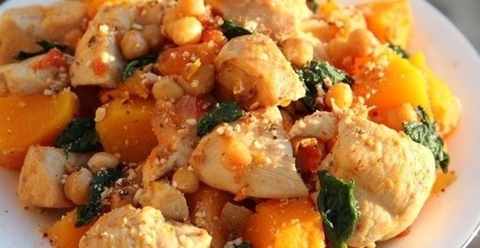 Индейка с нутом и тыквой