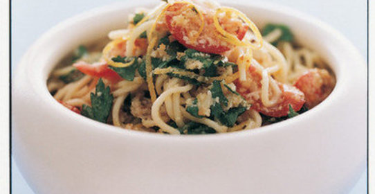 Спагеттини с лимоном и пармезаном