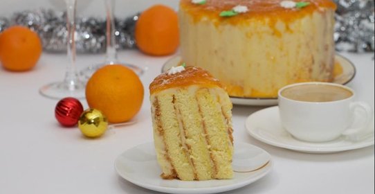 Торт-рулет с цитрусовой ноткой