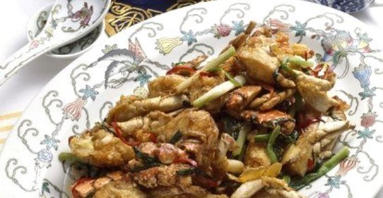 Жареный в духовке тихоокеанский краб в лимонном соусе